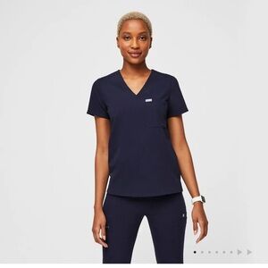 Catarina One-Pocket Scrub Top - Navy Blue, XS